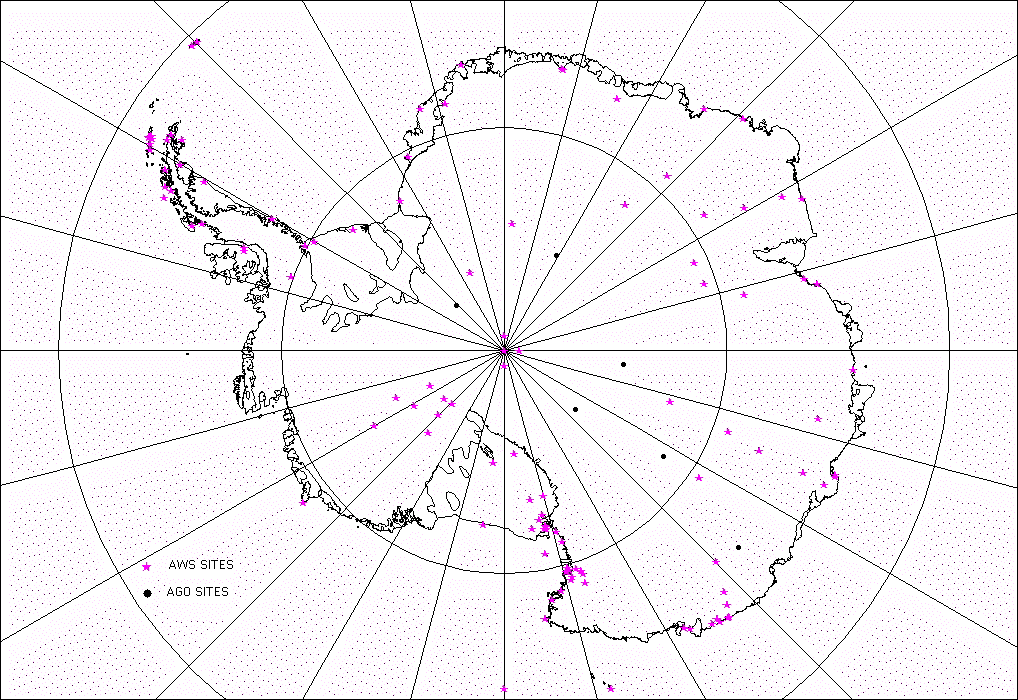 locations of widely spaced AWS